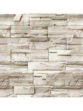 Beige Stone Peel Stick Wallpaper Faux Brick Vinyl Contact Paper Removable Roll